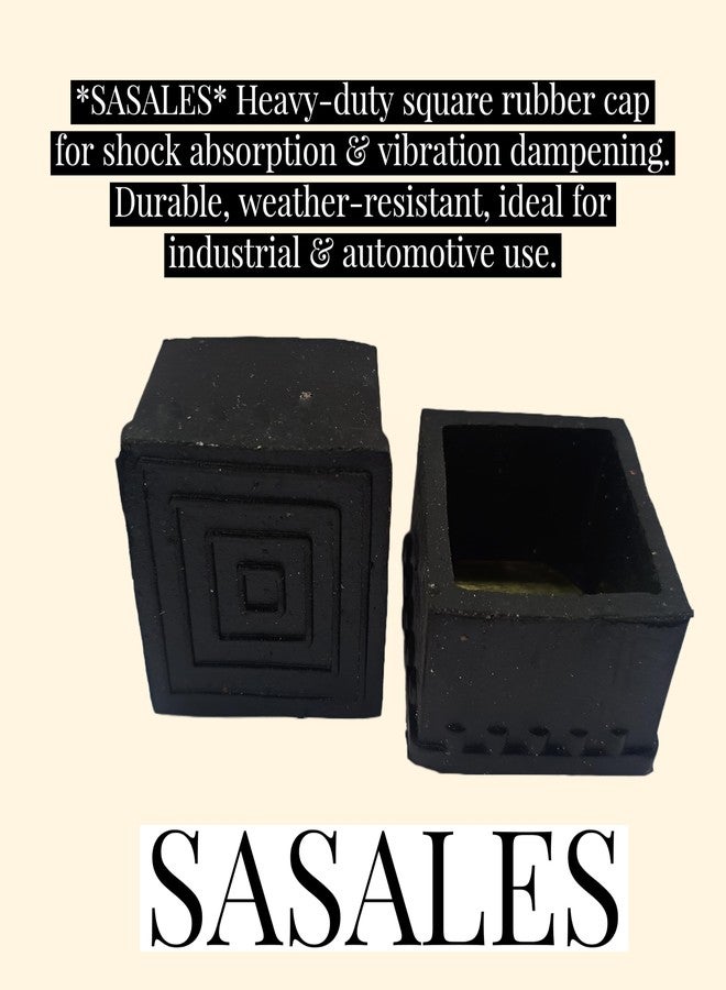 SASALES Square Shape Rubber Chair Leg Protector - Anti-Slip & Floor Scratch Guard 2 X 2 Inch - (Black) 4Pcs - Image 4